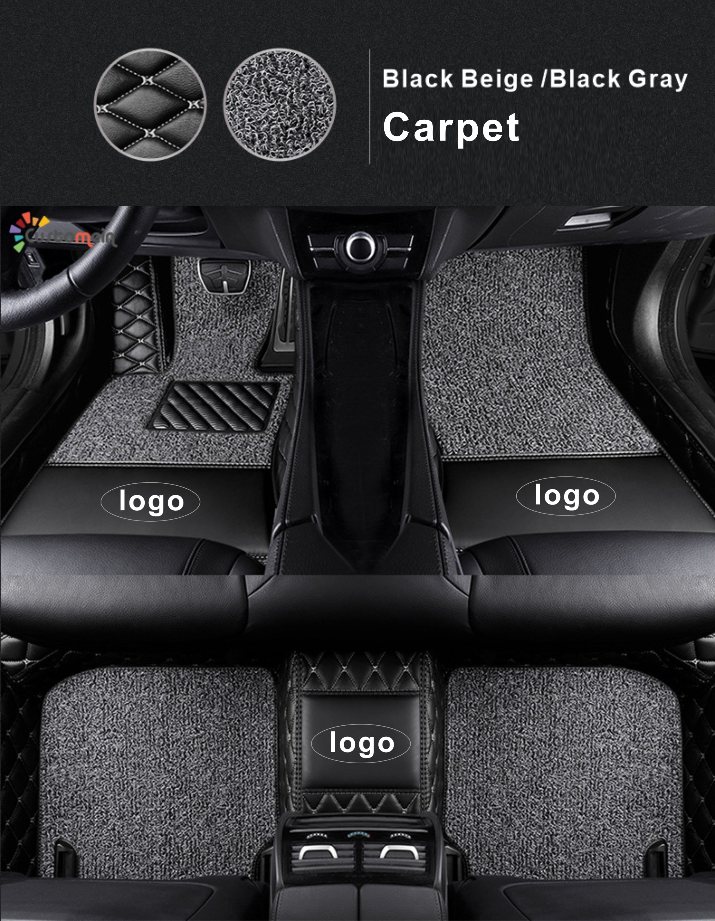 Custom Car Floor Mat-Double Layer Full Coverage with logo Classic Deluxe Edition