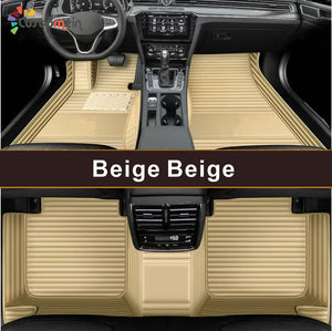Custom Car Floor Mat in Leather with Logo (New Stripe Design)