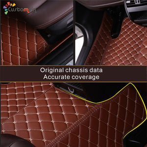 Custom Car Floor Mat in Leather with Logo (Diamond Stitching)